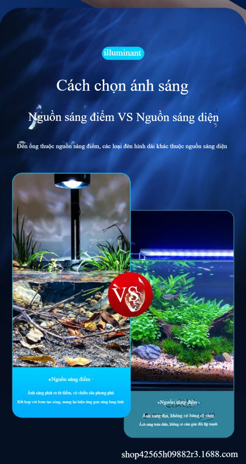Đèn LED Thủy Sinh 360° Yikeda – Đèn Ống Full Spectrum Siêu Mỏng Cho Bể Cá – Nota Shop VN