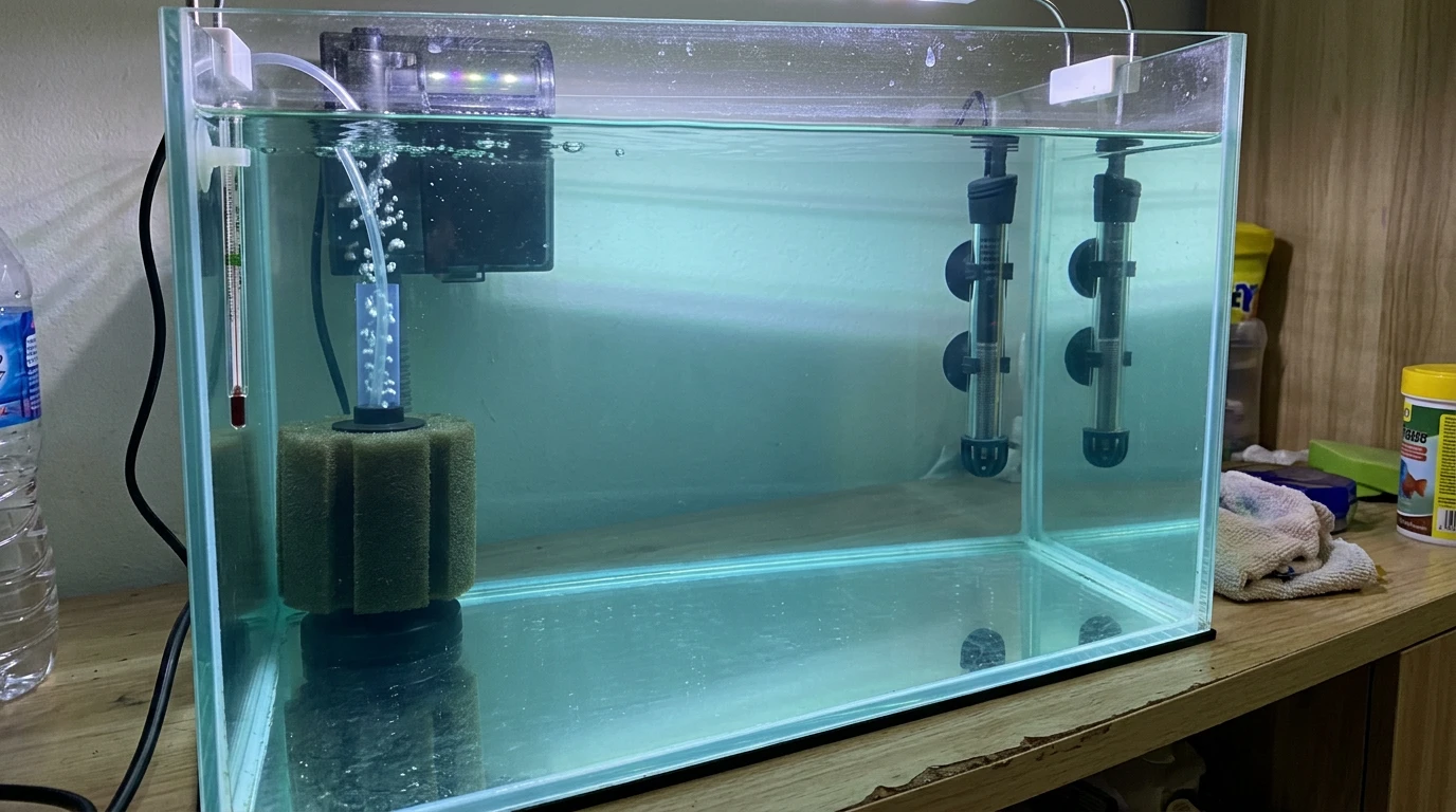 Nhỏ xanh methylen vào bể cá có sao không: Hướng dẫn an toàn và hiệ 17 Bể bệnh viện không có vật liệu lọc sinh học được thiết lập đơn giản với nước sạch và sủi oxy để điều trị cá bằng xanh methylen